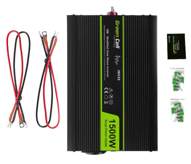 Green Cell Przetwornica napięcia 12V na 230V 1500W/3000W - 548238 - zdjęcie 3